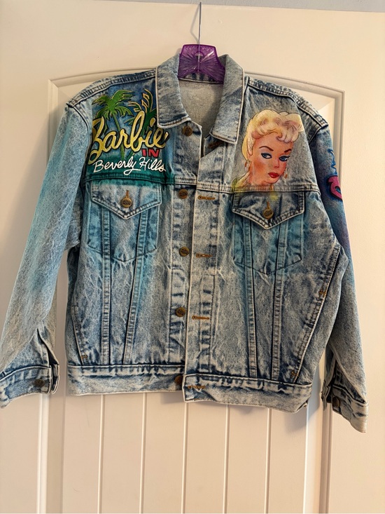 Barbie Jackets & Blazers - Tony Alamo 1987 Acid-Wash Denim Jacket with Hand-Painted Art